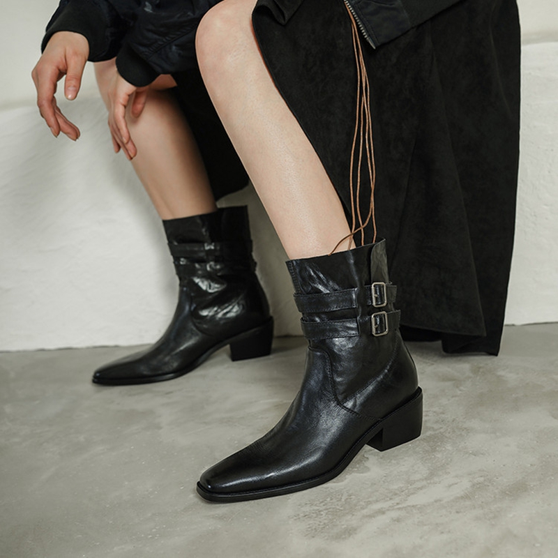 Leather Classic Strap - Nouvelles bottes d'automne pour femmes, chaussures