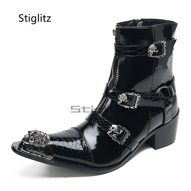 Leather Classic Strap - Bottes Chelsea en cuir verni pour