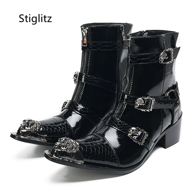 Bottes Chelsea en cuir verni p - Leather Classic Strap avis et prix