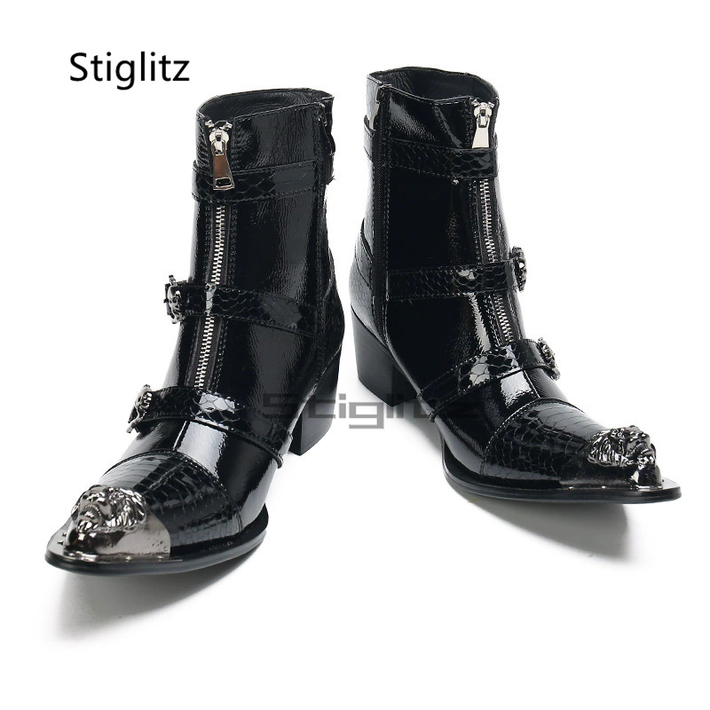 Bottes Chelsea en cuir verni p - Leather Classic Strap avis et prix