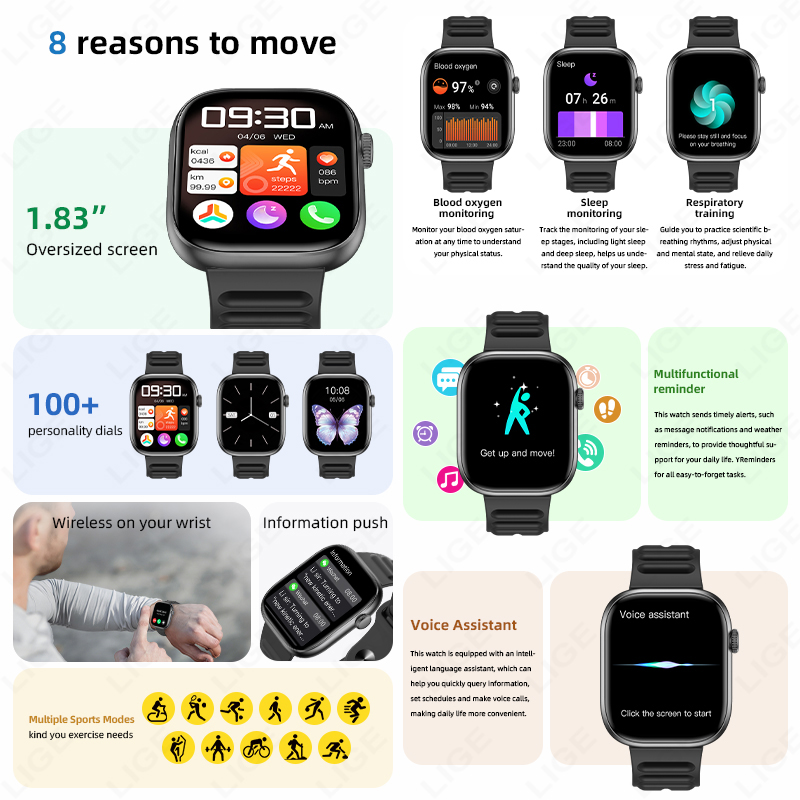 Montre connectée LIGE pour hom - Smartwatch Custom avis et prix